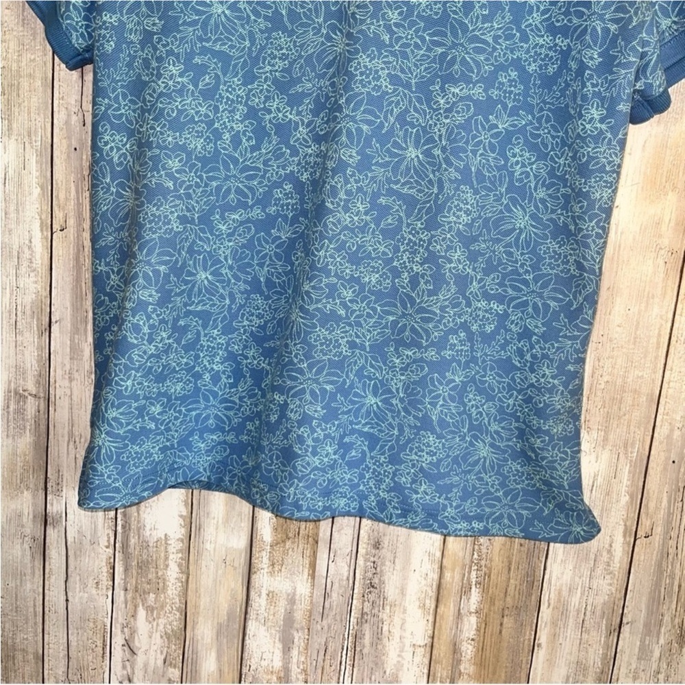 L.L. Bean Blue Patterned Polo Shirt - Picture 3 of 5